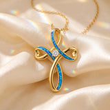 14K Gold Plated Faith Cross Pendant Necklace Religious Gifts for Women