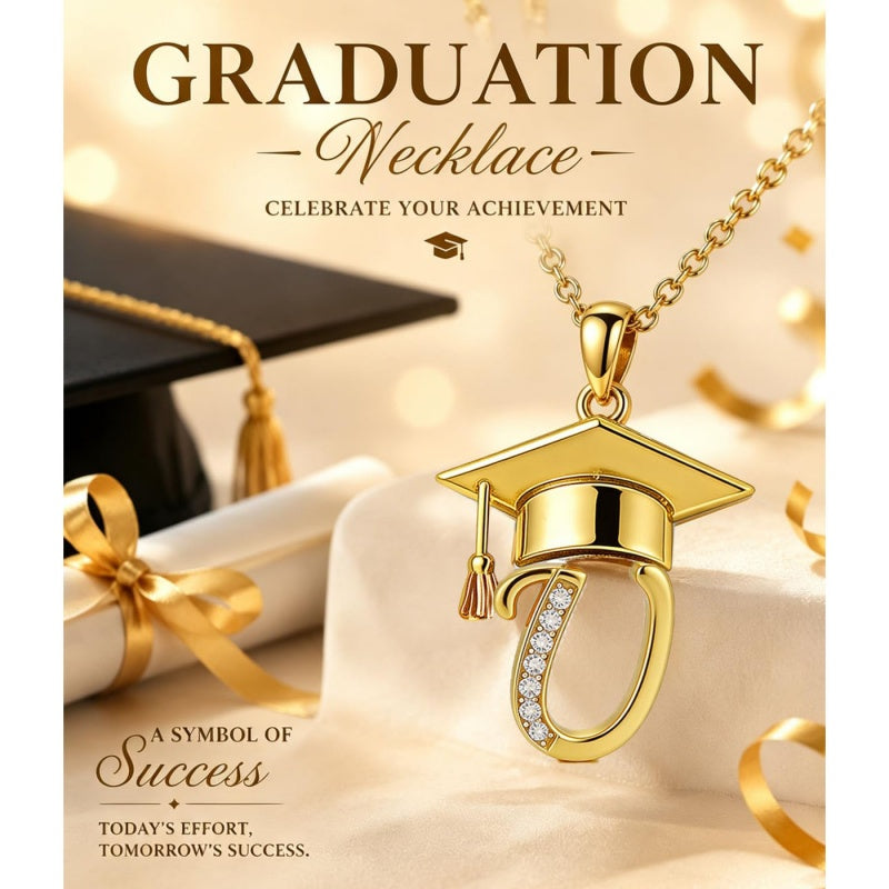 Initial  Graduation 14K Gold Plated Inspiring Grad Pendant Necklace Graduations Jewelry Gifts