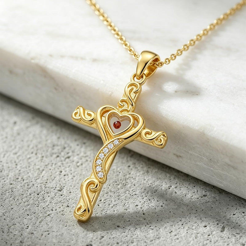 14K Plated Gold Cross Pendant Crucifix Necklace Christian Jewelry Baptism Religious Faith