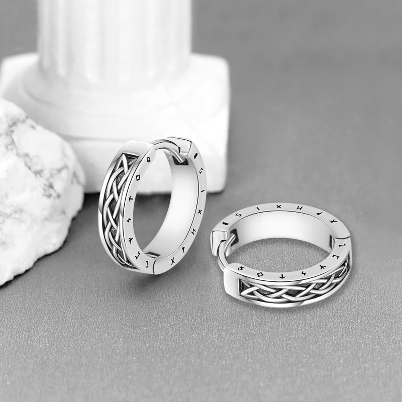 14K Gold Plated  Viking Hoop Earrings