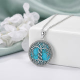 Sterling Silver Turquoise Sun and Moon AA Sobriety Celtic Knot Cross DNA Star of David Tree of Life Pendant Necklace