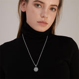 Sterling Silver Aztec Lion Cross Pendant Necklace