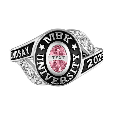 Sterling Silver 10K 14K 18K Gold Custom Birthstone High School Class Graduation Ring