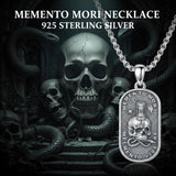 Sterling Silver Memento Mori Tree of Life Anubis Pendant Viking Amulet   Protection Pendant Necklace Halloween Gift