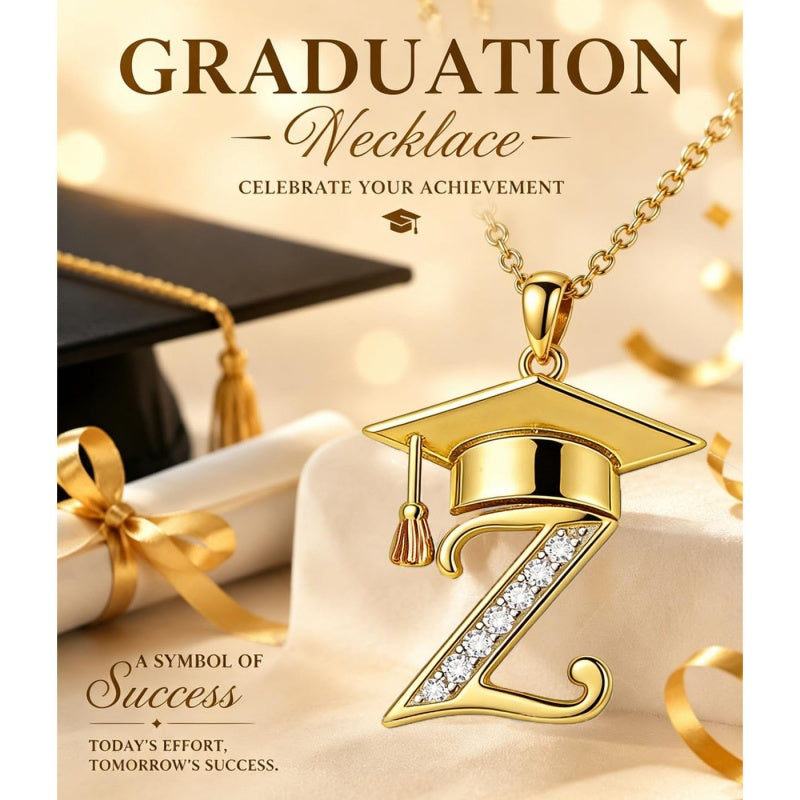 Initial  Graduation 14K Gold Plated Inspiring Grad Pendant Necklace Graduations Jewelry Gifts