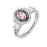 Sterling Silver 10K 14K 18K Gold Personalized Birthstone &Engraved High School Class Ring