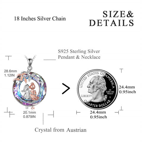 Sterling Silver Crystal Sisters Pendant Necklace