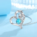 10K 14K 18K Gold Personalized  Engraved &Birthstone Love Heart Pendant Necklace