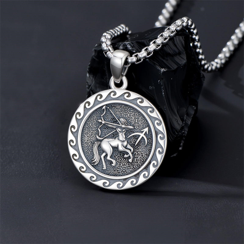 Sterling Silver 12 Zodiac Astrology Horoscope Pendant Necklace