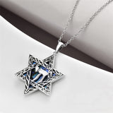 Star of David Necklace Sterling Silver Cross/Chai/Peace Sign/Tree of Life Abalone Shell Jewish Jewelry for Women Men