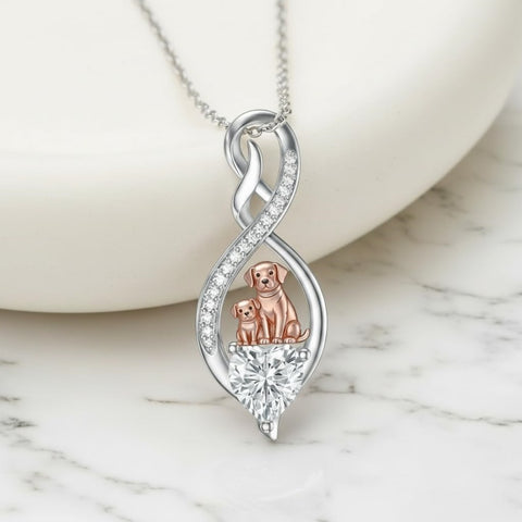 Sterling Silver 12 Month Birthstone Infinity Heart Animal Pendant Necklace Christmas Birthday Jewelry Gift