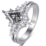 Sterling Silver Kite Cut Gemstone Engagement Wedding Promise Ring Gift For Valentine's Day