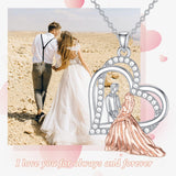 S925 Sterling Silver Father Mother Necklace I Love You Forever Jewelry