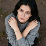 Sterling Silver Cubic Zircon Sister Couple Bead Charms with  Engraved