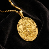 Patron Saint Medal Gold Plated Catholic Pendant Christian Religious Necklace Amulet Jewelry