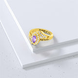 Sterling Silver 10K 14K 18K Gold Personalized Engraving Birthstone Class Ring for High School and College Graduates