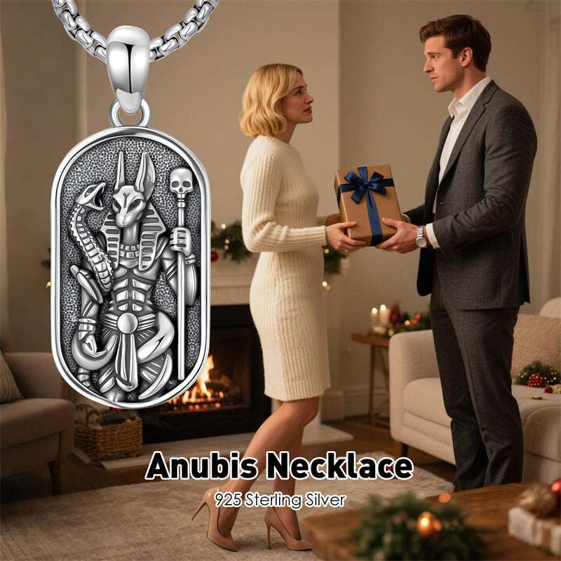 Sterling Silver Memento Mori Tree of Life Anubis Pendant Viking Amulet   Protection Pendant Necklace Egyptian Jewelry