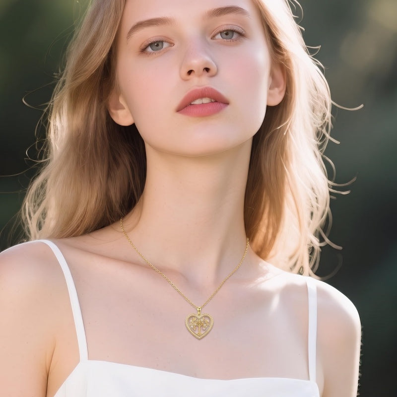 14K Gold Plated  Tree of Life Pendant Necklace for Women