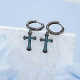 14K Gold Plated Cross Ankh Hoop Earrings