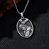 Sterling Silver Praying Hands Angel Sword Wing Cross Pendant Necklace Religious Gifts for Men