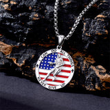 Sterling Silver American Flag Baseball  Basketball Boxing Football Golf Sports Pendant Necklace