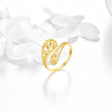 14k Gold Adjuatable Spoon Dragonfly/Butterfly/Hummingbird Ring Jewelry Gifts for Women