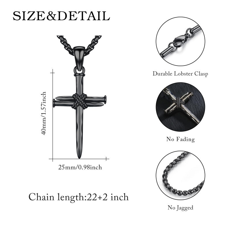 14K Gold Plated Cross Pendant Necklace Protection Jewelry Religious Gift