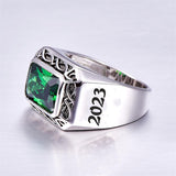 Sterling Silver Personalized Birthstone&Engraved Class Ring  Graduation Ring