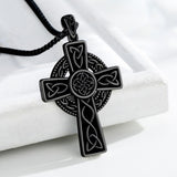 14K Gold Plated Celtic Vikin Cross Pendant Necklace Irish Jewelry Religious Protective Gift