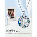 Sterling Silver 2 Heart Birthstone Austrian Crystal Tree of Life Pendant Necklaces