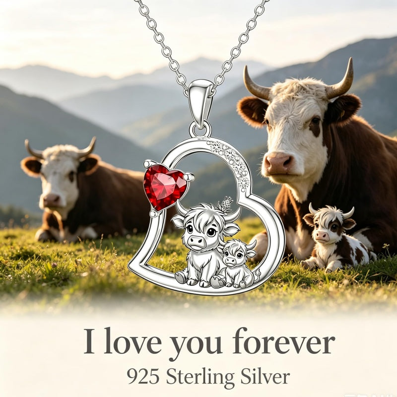 Sterling Silver Mother Daughter Two Hippo Two Elephant Two Horse Two Dachshund Two Cow Pendant Necklace