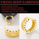 14K Gold Plated  Viking Hoop Earrings
