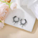 Sterling Silver Spike Dragon Stud Earrings Hoop Earrings