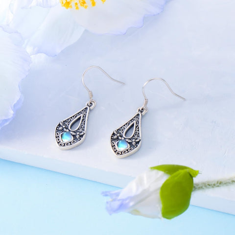 Sterling Silver Moonstone Filigree Bee Dragonfly Hummingbird Butterfly Dangle Earrings for Women Christmas Gift