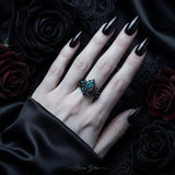 Sterling Silver 10K  14K  18K  Gold Personalized Engraved Black Opal Engagement Wedding Promise Ring for Her