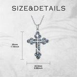 Sterling Silver Russian Eastern Orthodox Cross Pendant Necklace