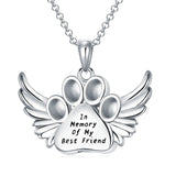 Sterling Silver Paw Print Urn Necklace for Ashes wiht Engraved