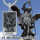 Sterling Silver  Virgin Mary Saint Florian Saint Jude Saint Michael Saint Benedict Amulet Protection Pendant Necklace