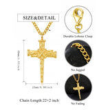 Cross Pendant Necklace for Men 14K Gold Plated Minimalist Christian Jewelry Religious Gift