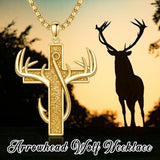 14K Gold Plated Cross Pendant Necklace for Men Religious Jewelry Christian Gift