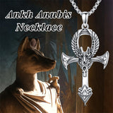 Sterling Silver  Ankh_Anubis Protection Pendant Necklace