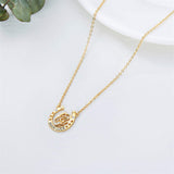 14K Yellow Gold Cubic Zirconia Horse Pendant Necklace