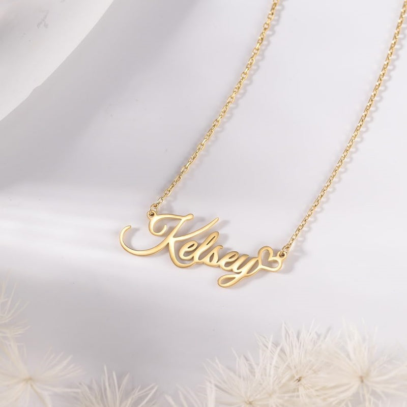 14K Gold Plated Custom Name  Pendant Necklace Gifts for Women