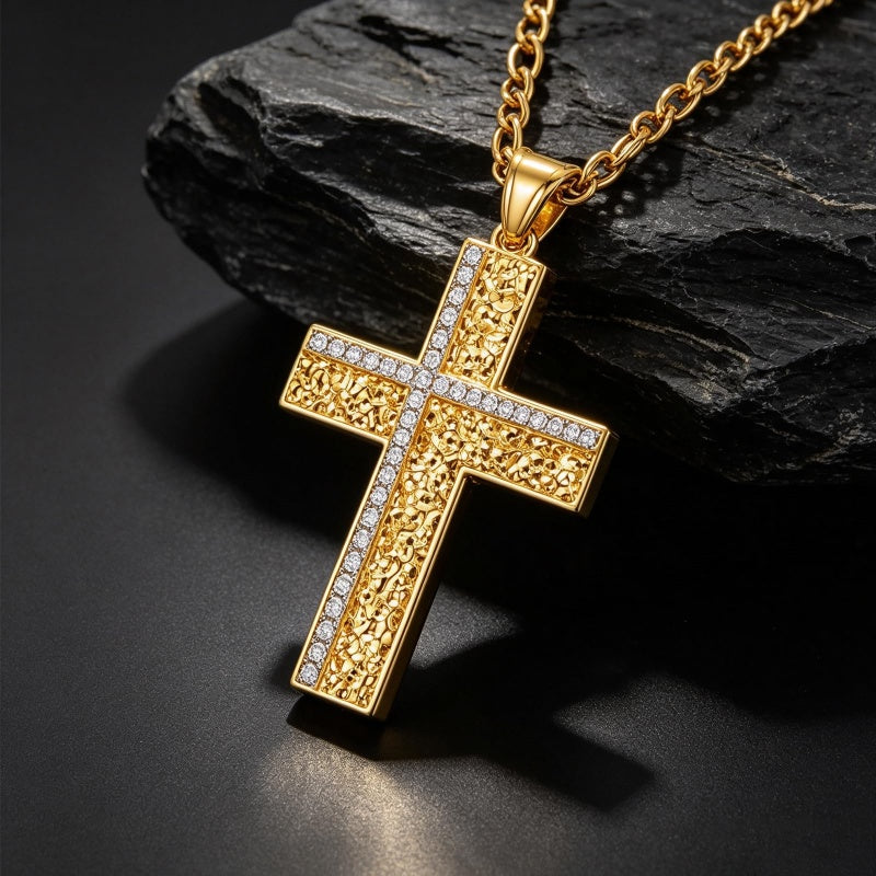 14K Gold  Plated Cross Necklace Simple Religious Jewelry Gift