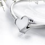 S925 Sterling Silver Personalized Photo Charm Fit Pandora Bracelet Necklace Customized Heart Round Shape Picture Bead