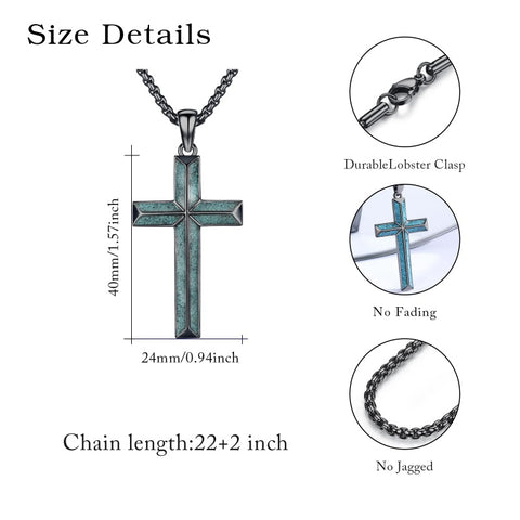 14K Gold Plated Cross Pendant Necklace Protection Jewelry Religious Gift