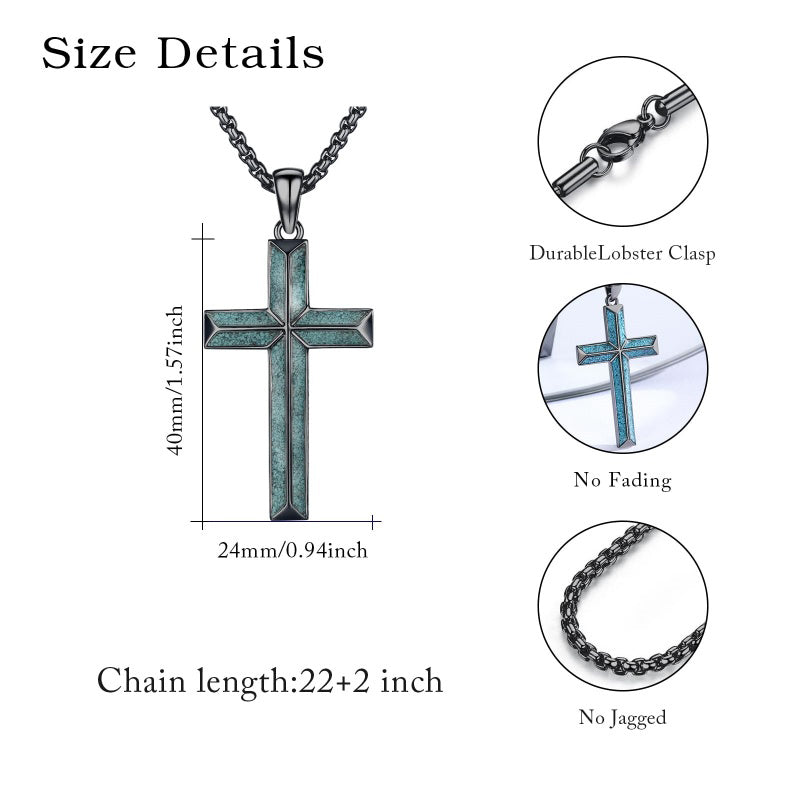 14K Gold Plated Cross Pendant Necklace Protection Jewelry Religious Gift