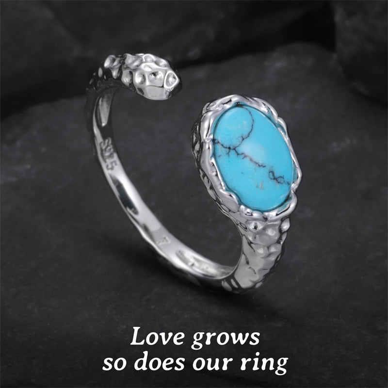 Sterling Silver Turquoise Adjustable  Rings for Women