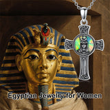 Sterling Silver Medusa Goddess Hand & Heart Ma’at Goddess Nefertiti Goddess Religious Pendant Necklace