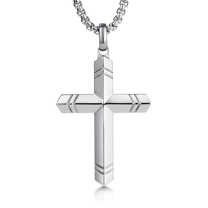 14K Gold Plated Cross Necklace for Men with Adjustable Chain Jewelry Gift for Him